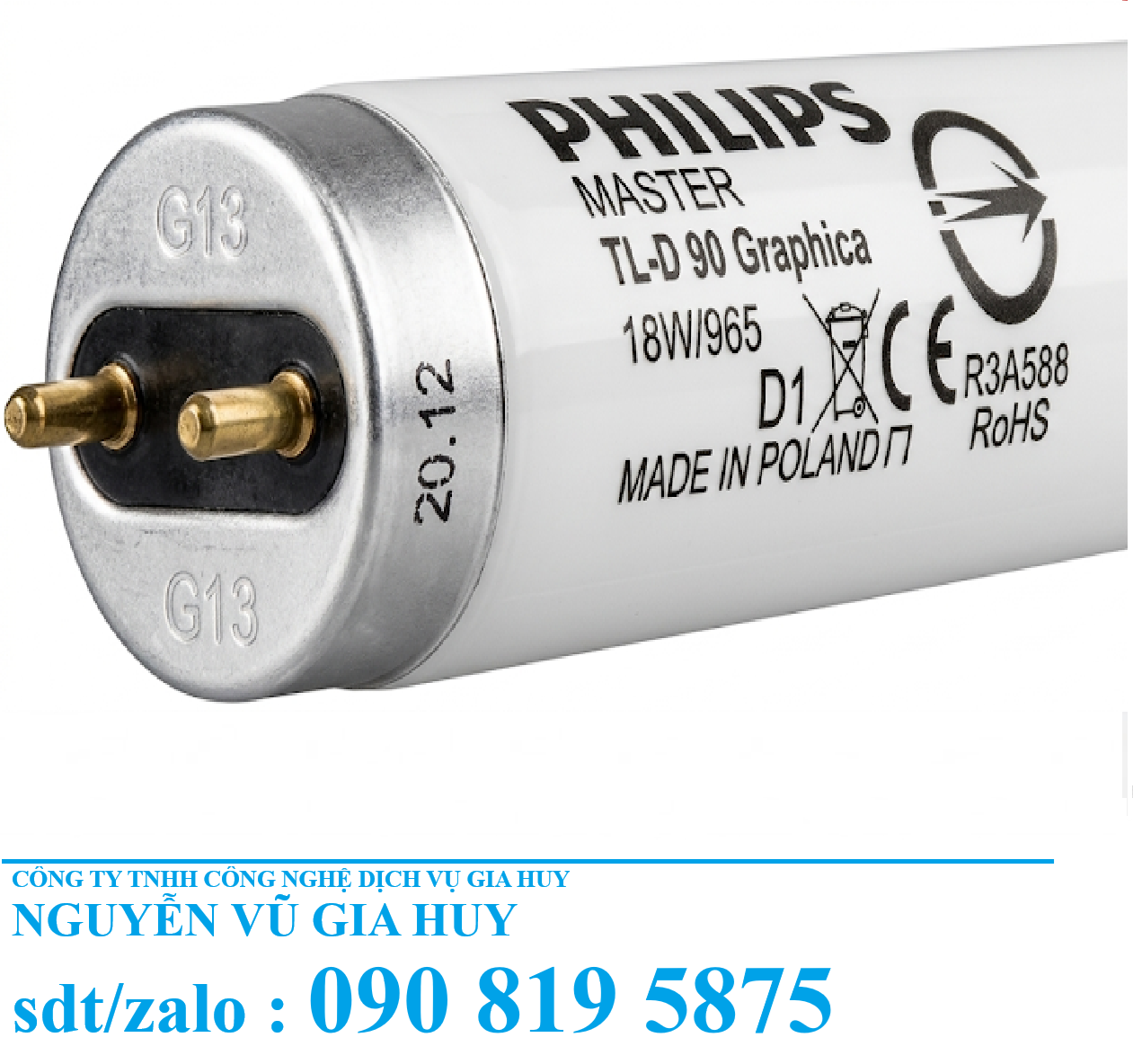 bóng đèn d65 philips tl-d 90 graphica 18W965 cho so màu sản phẩm ngành may mặc, sơn và bao bì, dùng với tủ so màu Tilo (1)
