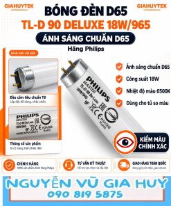 Bóng đèn D65 Philips TL-D 90 De Luxe 18W/965 cho tủ so màu