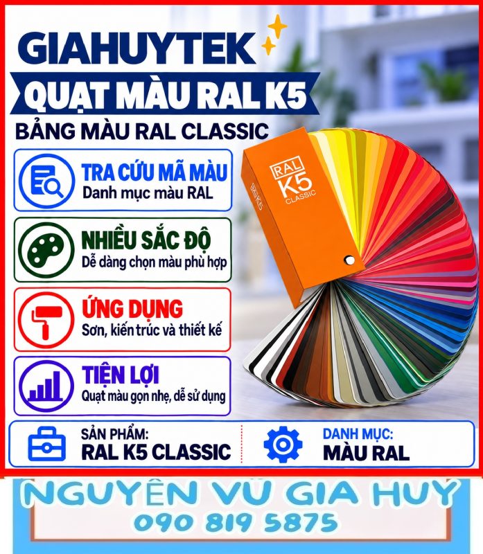 Quạt màu RAL K5 Classic dùng để tra cứu mã màu trong ngành sơn